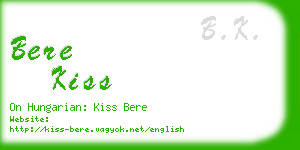 bere kiss business card